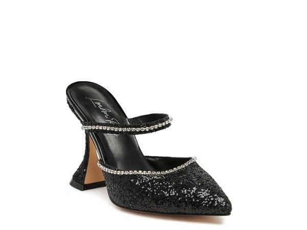 Rag Company Shoes Black / 5 Iris Glitter Spool Heel Sandal For Women