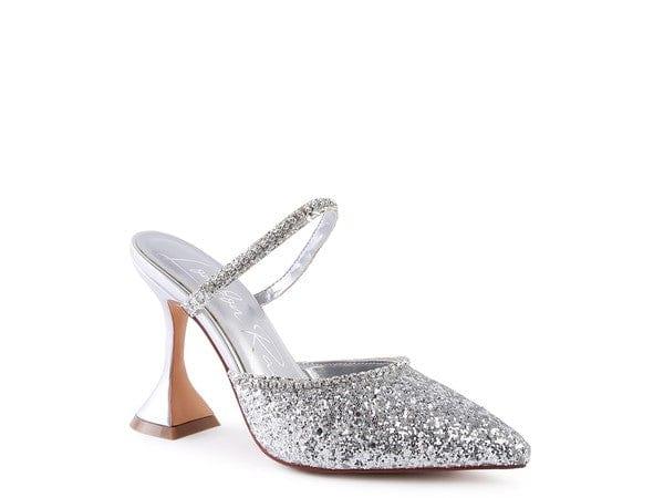 Rag Company Shoes Silver / 5 Iris Glitter Spool Heel Sandal For Women