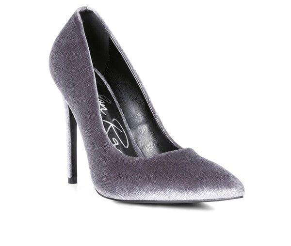 Rag Company Grey / 5 Janessa Velvet High Heeled Sandals