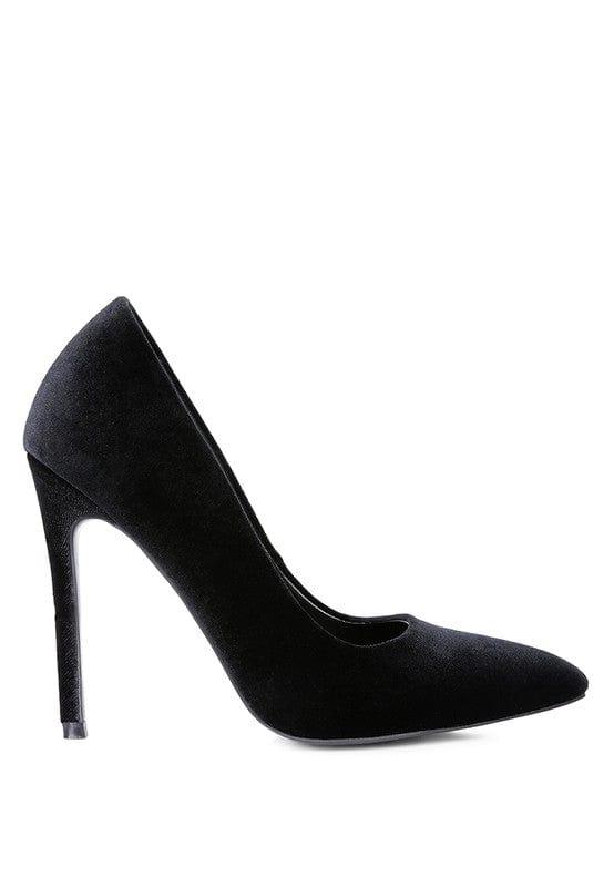 Rag Company Black / 5 Janessa Velvet High Heeled Sandals