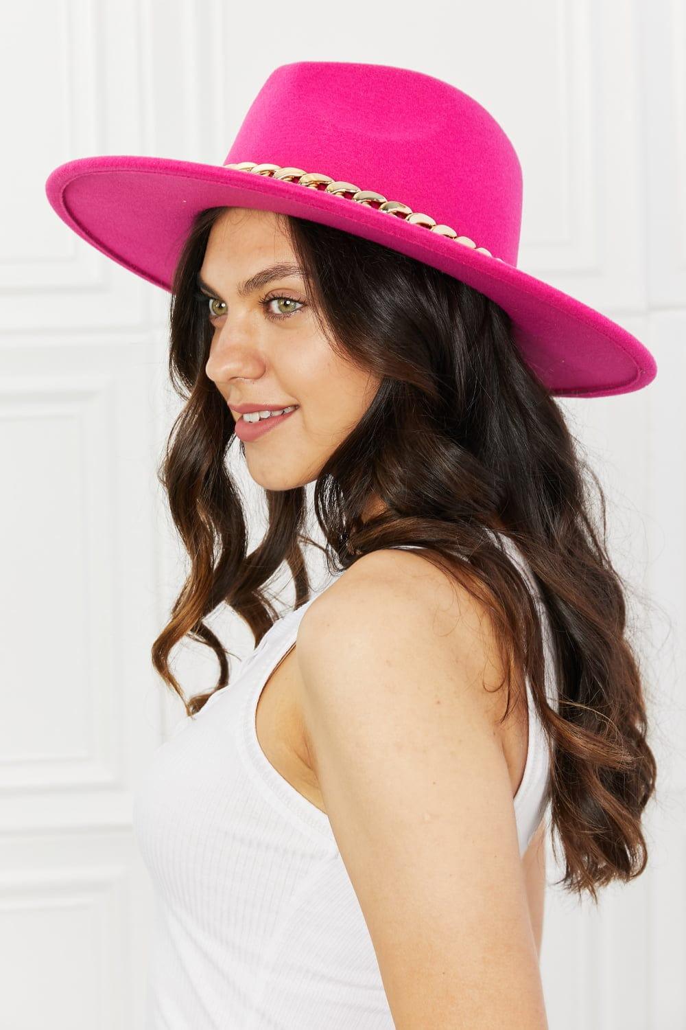Trendsi Hot Pink / One Size Fame Keep Your Promise Fedora Hat in Pink