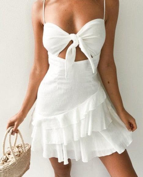 SAVLUXE Dresses White / S Lyra's Fashion Spaghetti Strap Dress