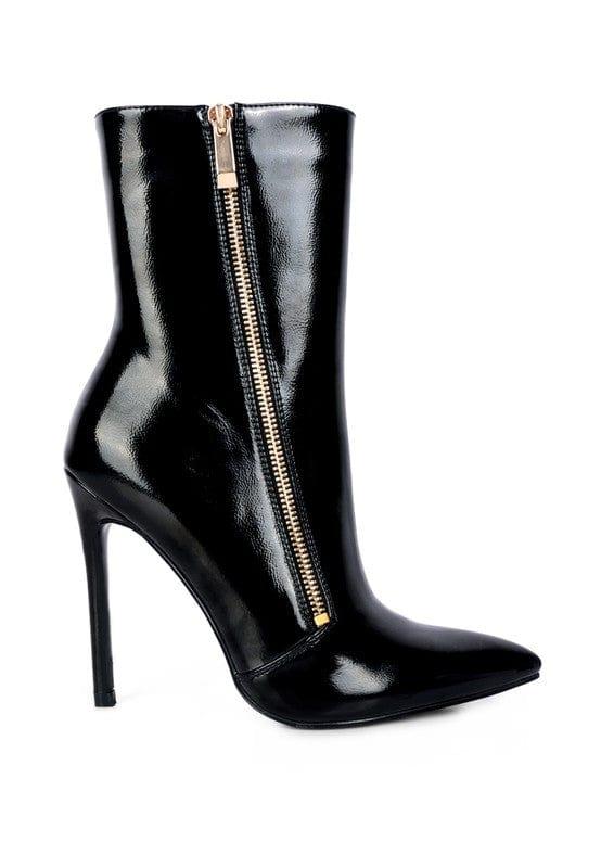Rag Company Shoes Black / 5 Mania Patent Pu High Heeled Ankle Boot