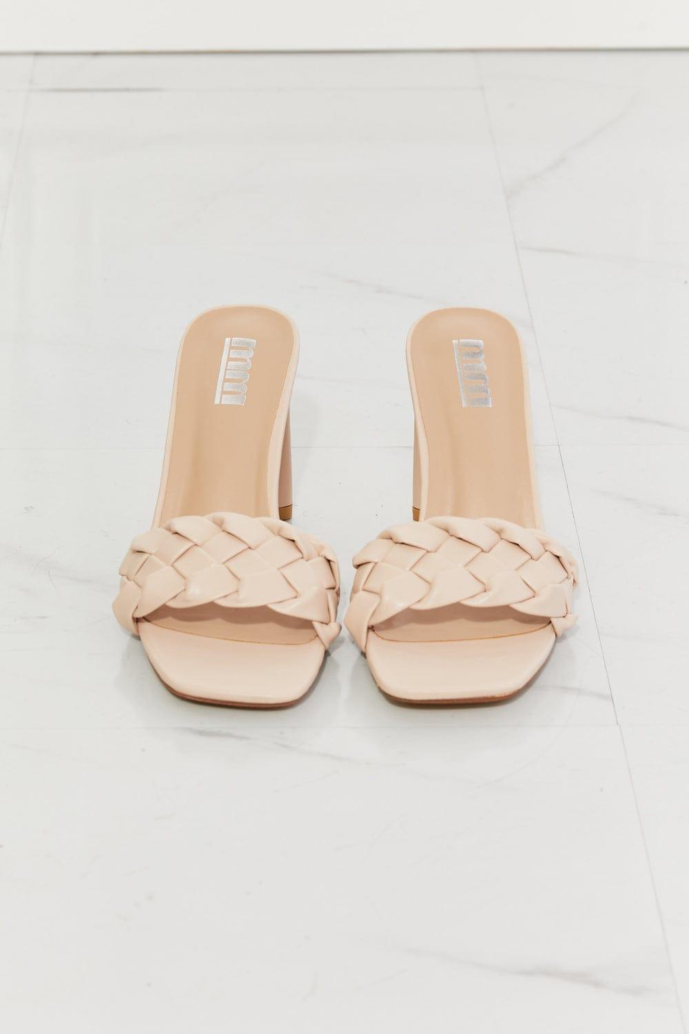 Trendsi shoes MMShoes Top of the World Braided Block Heel Sandals in Beige