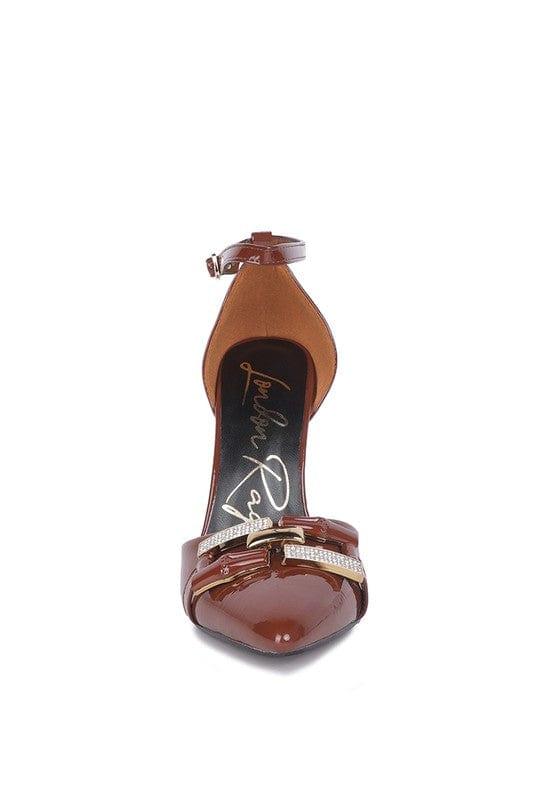 Rag Company Mocktail Diamante Buckle Patent Stiletto Sandals