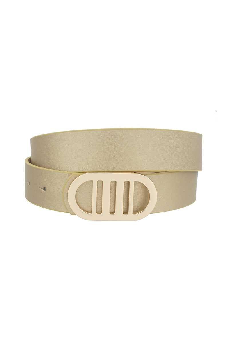 SAVLUXE Modern Gridded Oval Standard Belt