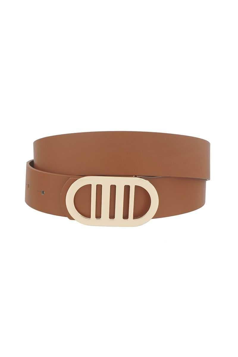 SAVLUXE Modern Gridded Oval Standard Belt