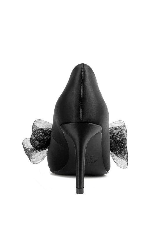 Odette Diamante Embellished Bow Stiletto Pumps - SAVLUXE