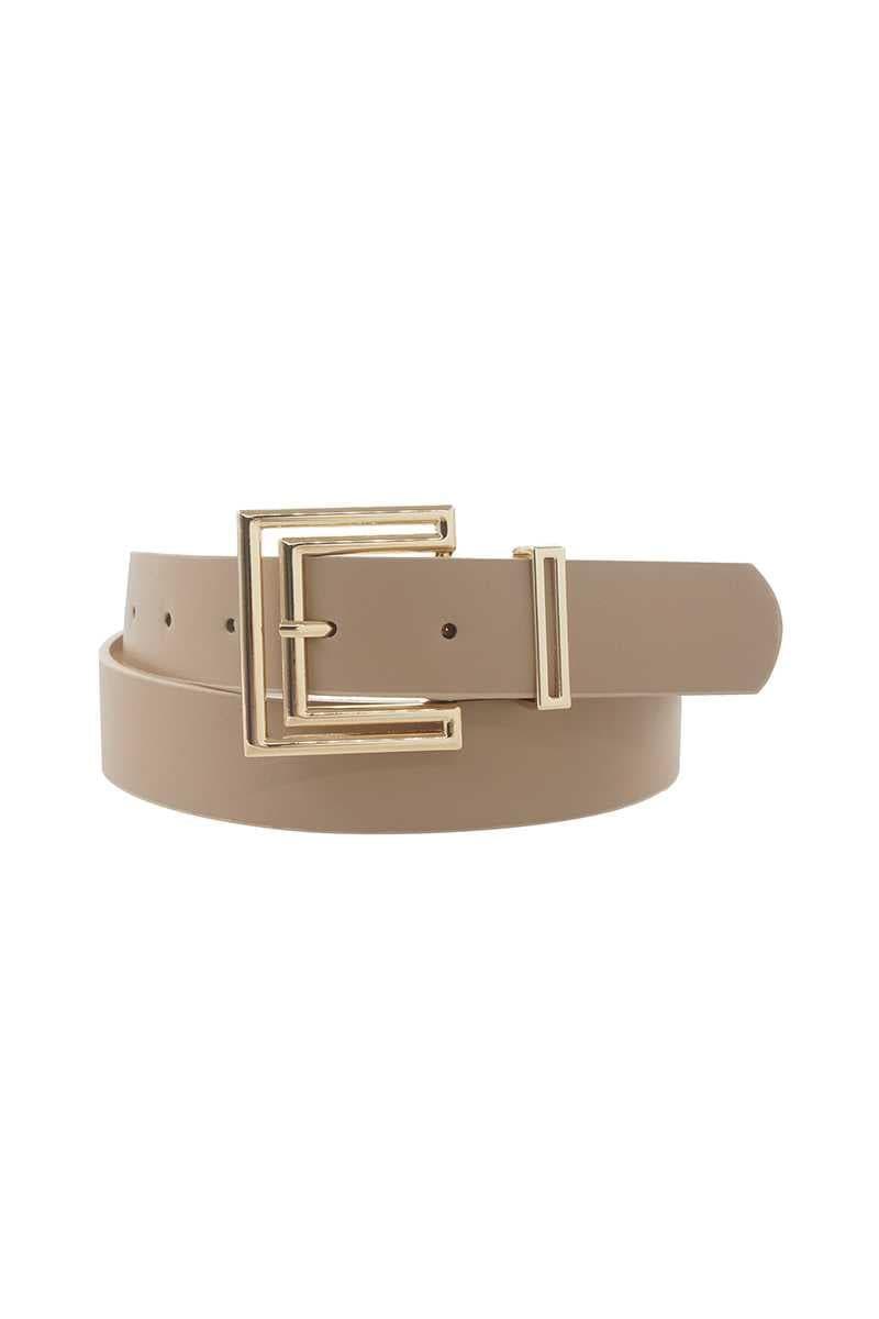 SAVLUXE Outline Cutout Square Buckle Belt