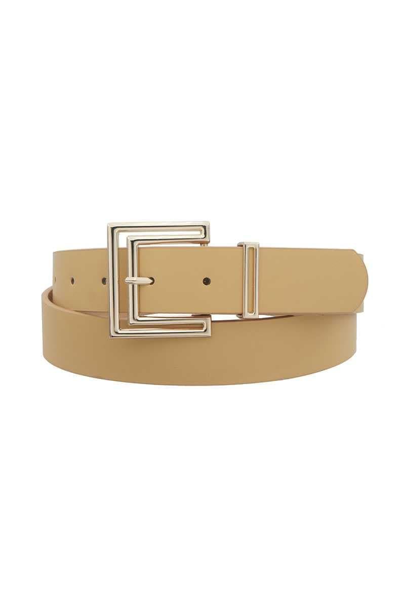 SAVLUXE Outline Cutout Square Buckle Belt