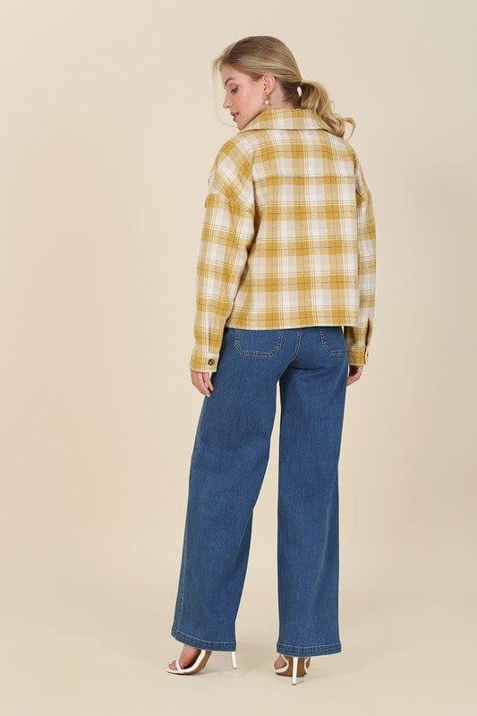 Lilou SHIRTS & TOPS Plaid Short Shacke With Pockets For Women.