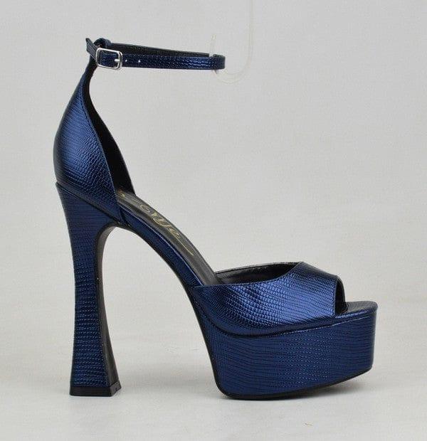 Stella Shoes SANDALS Blue / 6.5 Platform Chunky High Heel Sandals For Women