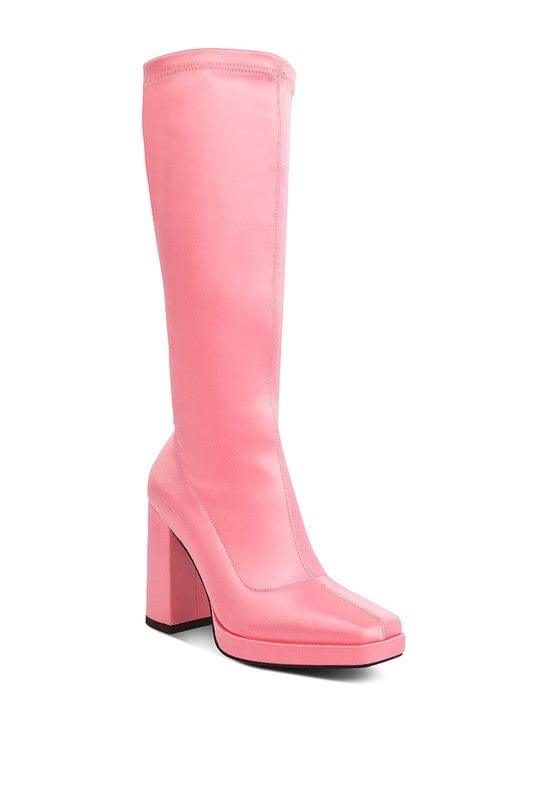 Rag Company Shoes Pink / 5 PRESTO Stretchable Satin Long Boot