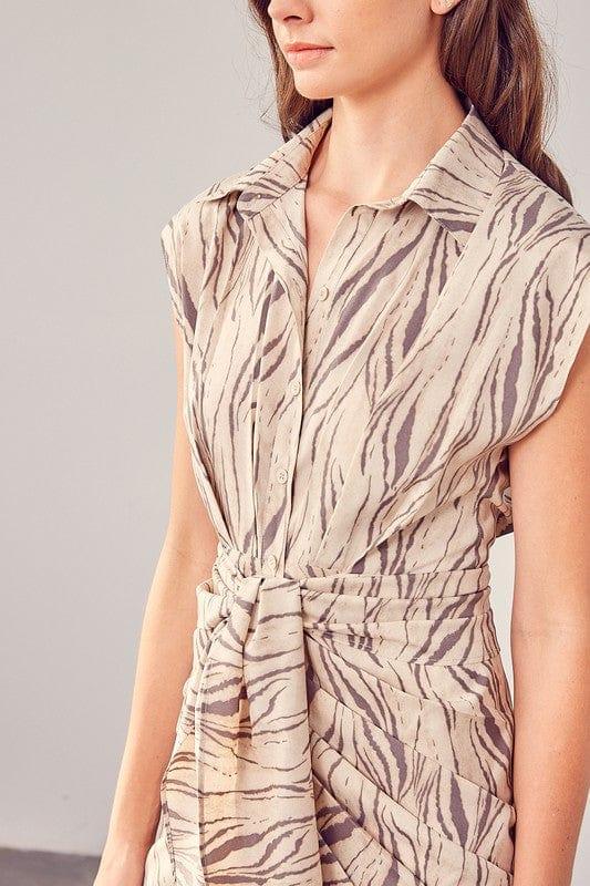 Do + Be Collection PRINT FRONT TIE DRESS