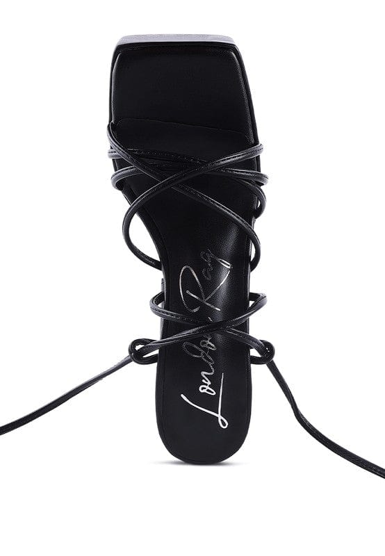 Rag Company Shoes ANVIL METALLIC BLOCK HEELED LACE UP SANDAL