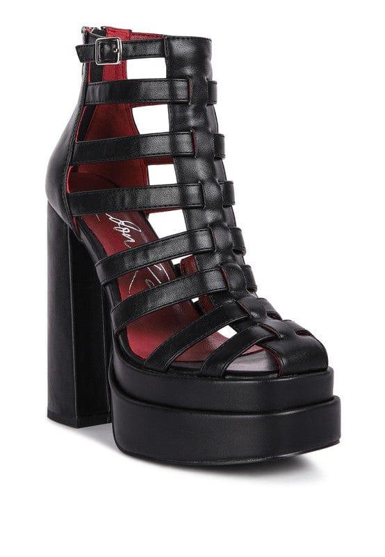 Rag Company Shoes Black / 5 Rielle High Platfrom Cage Bootie Sandal