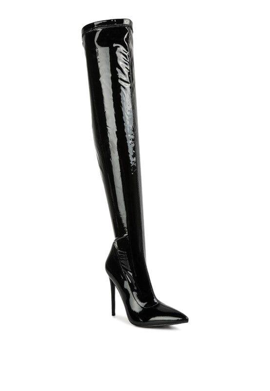 Rag Company Shoes Black / 5 Riggle Patent Pu Stiletto Long Boots
