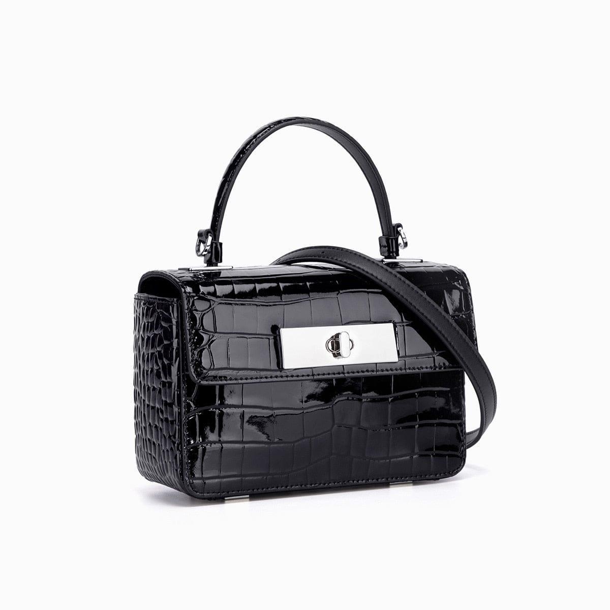 SAVLUXE Black Shelby Crossbody Shoulder Handbag For Women
