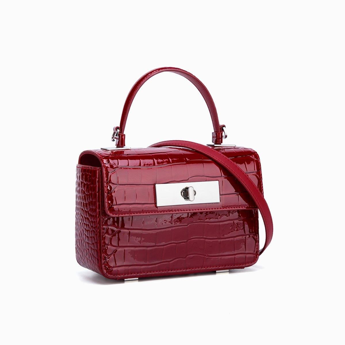 SAVLUXE Red Shelby Crossbody Shoulder Handbag For Women