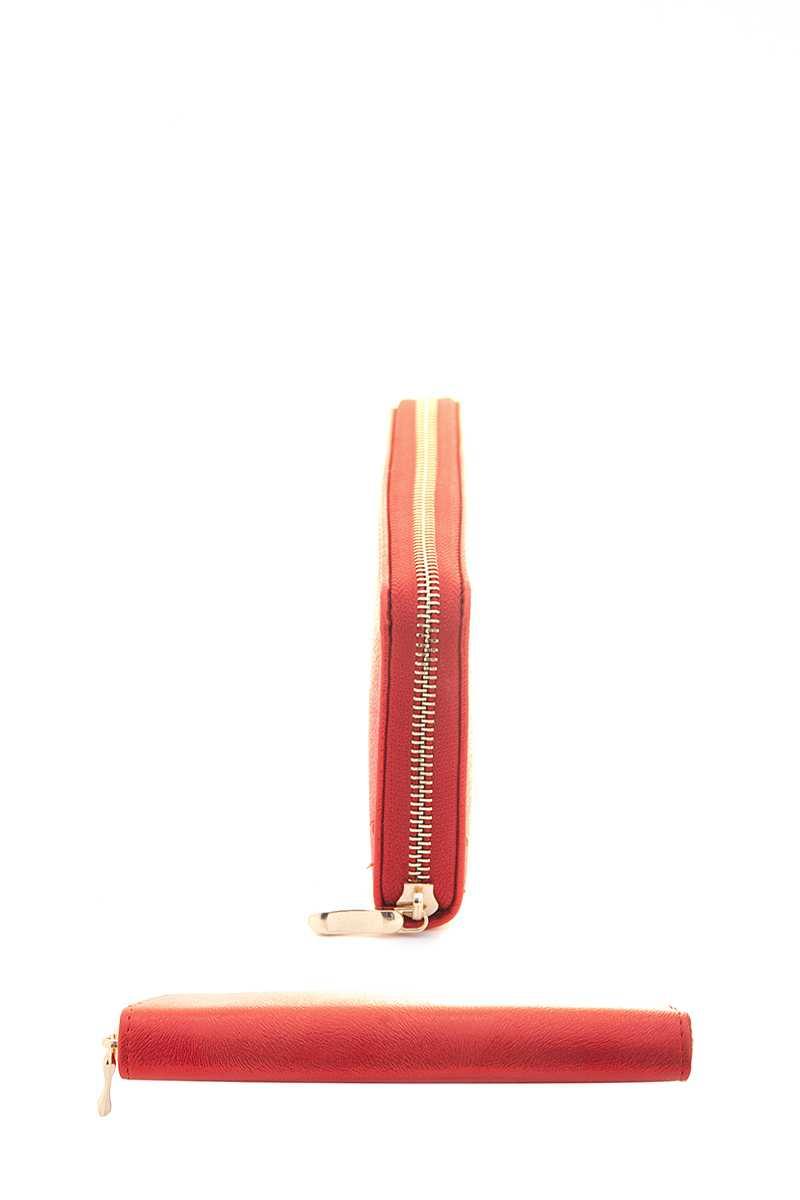 SAVLUXE Shiny Color Zipper Wallet