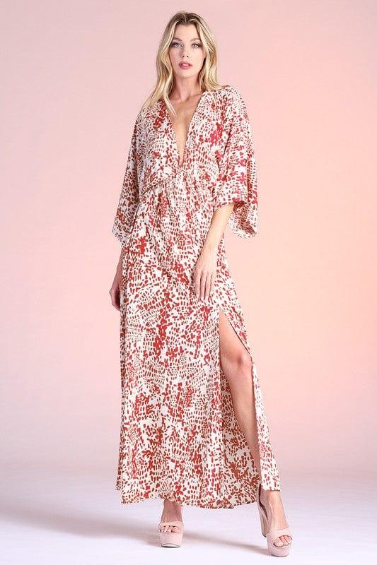 Tyche Siena Texture Print Kimono Maxi