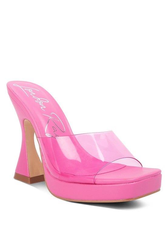 Rag Company Pink / 5 Skyhigh Clear Strap Block Heel Sandals