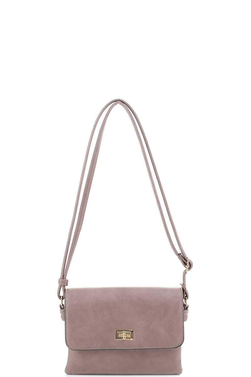 SAVLUXE Smooth Colored Crossbody Bag