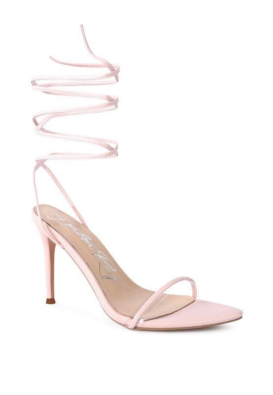 Rag Company Pink / 5 SPHYNX HIGH HEEL LACE UP SANDALS