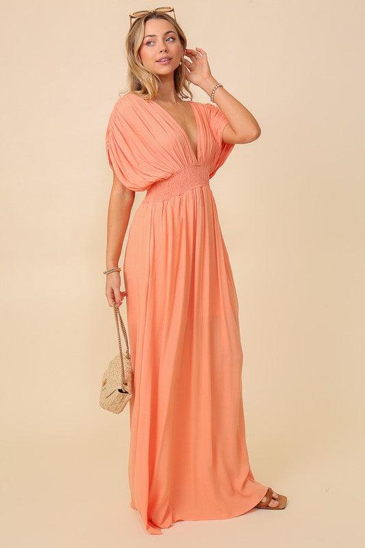 summer spring vacation maxi sundress lined - SAVLUXE
