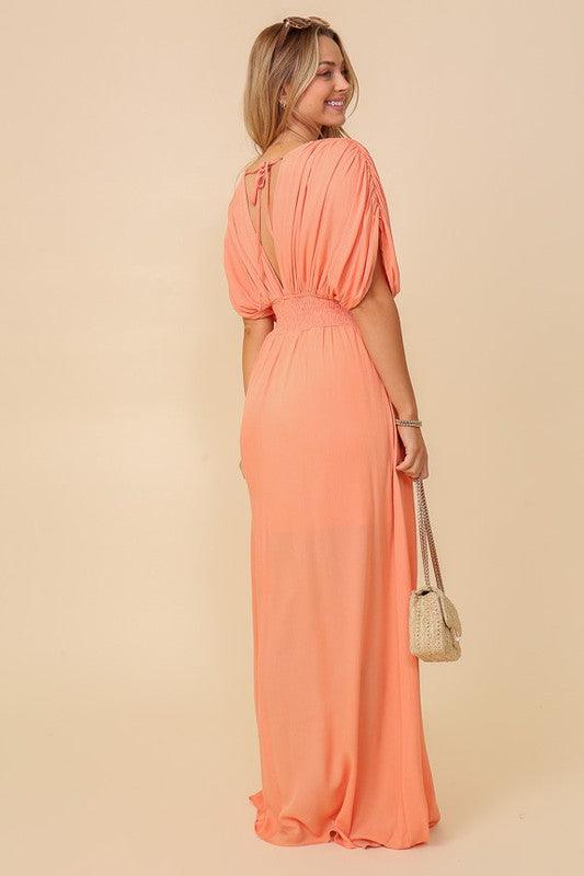summer spring vacation maxi sundress lined - SAVLUXE
