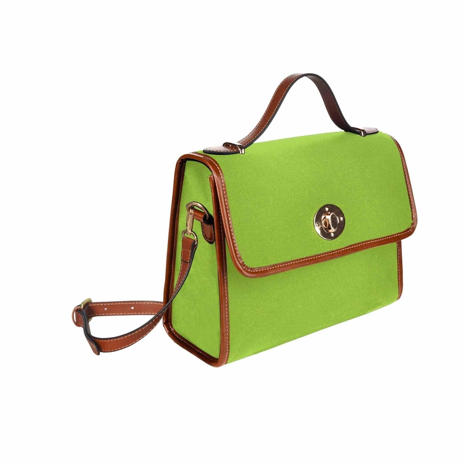 Uniquely You | iAA Bags | Handbags One Size Uniquely You Canvas Bag  / Yellow Green   (Brown Strap)