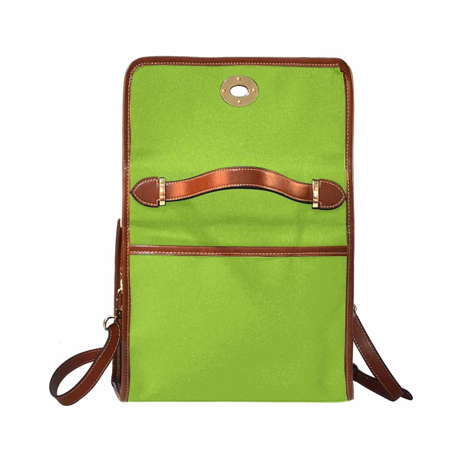 Uniquely You | iAA Bags | Handbags One Size Uniquely You Canvas Bag  / Yellow Green   (Brown Strap)