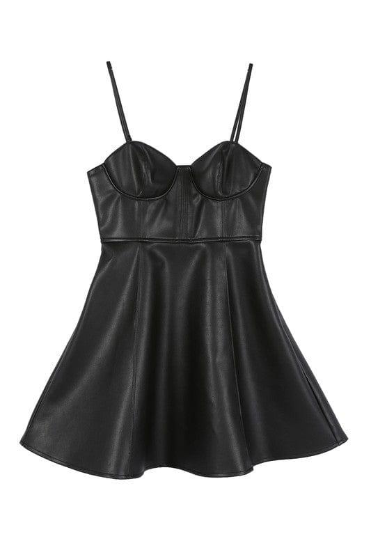 Lilou Vegan leather bustier mini dress