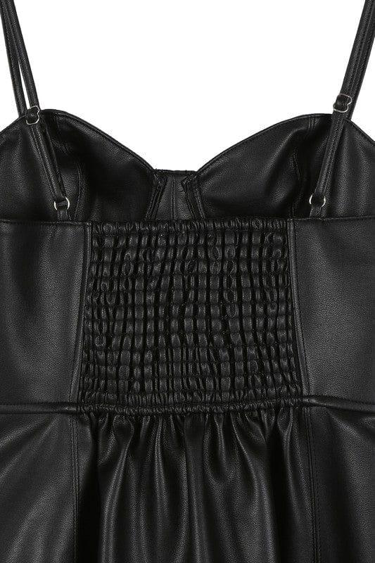 Lilou Vegan leather bustier mini dress