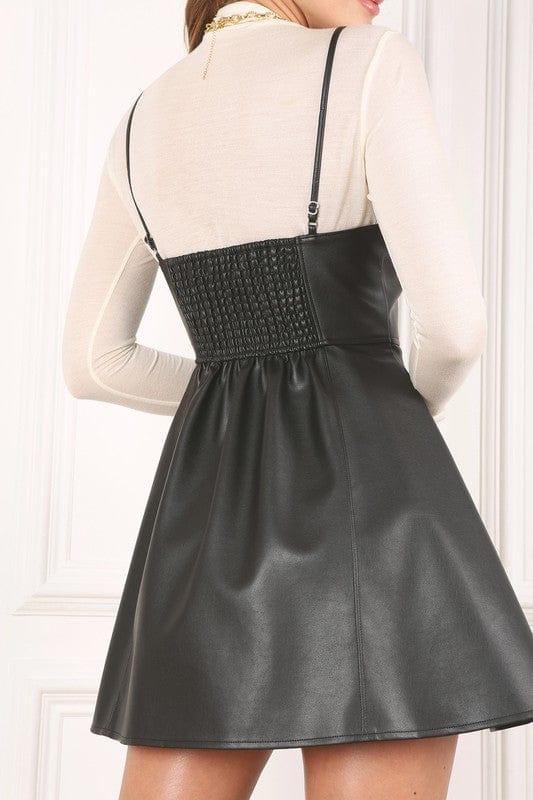 Lilou Vegan leather bustier mini dress