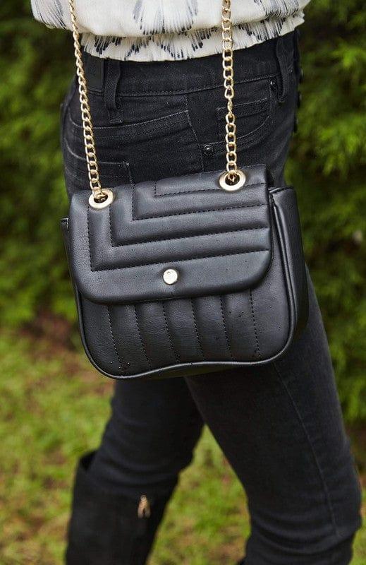 Solar Eclipse Vegan Leather Quilted Flap Bag