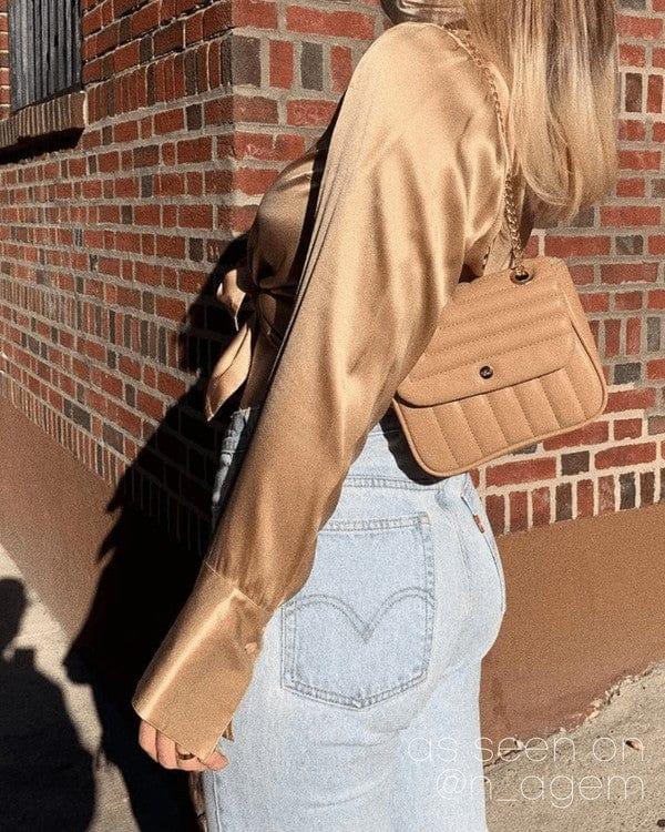Solar Eclipse Vegan Leather Quilted Flap Bag