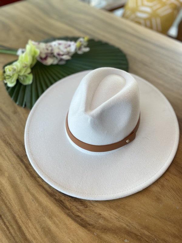 Wide brim panama hat in vegan felt - SAVLUXE