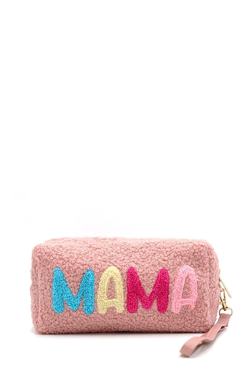 SAVLUXE Bags | Handbags Pink Women's Faux Fur Mama Pouch