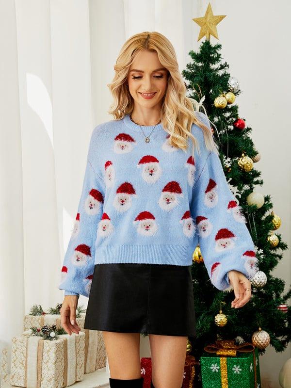 kakaclo Sweater Women's pullover Christmas knitted long sleeve sweater