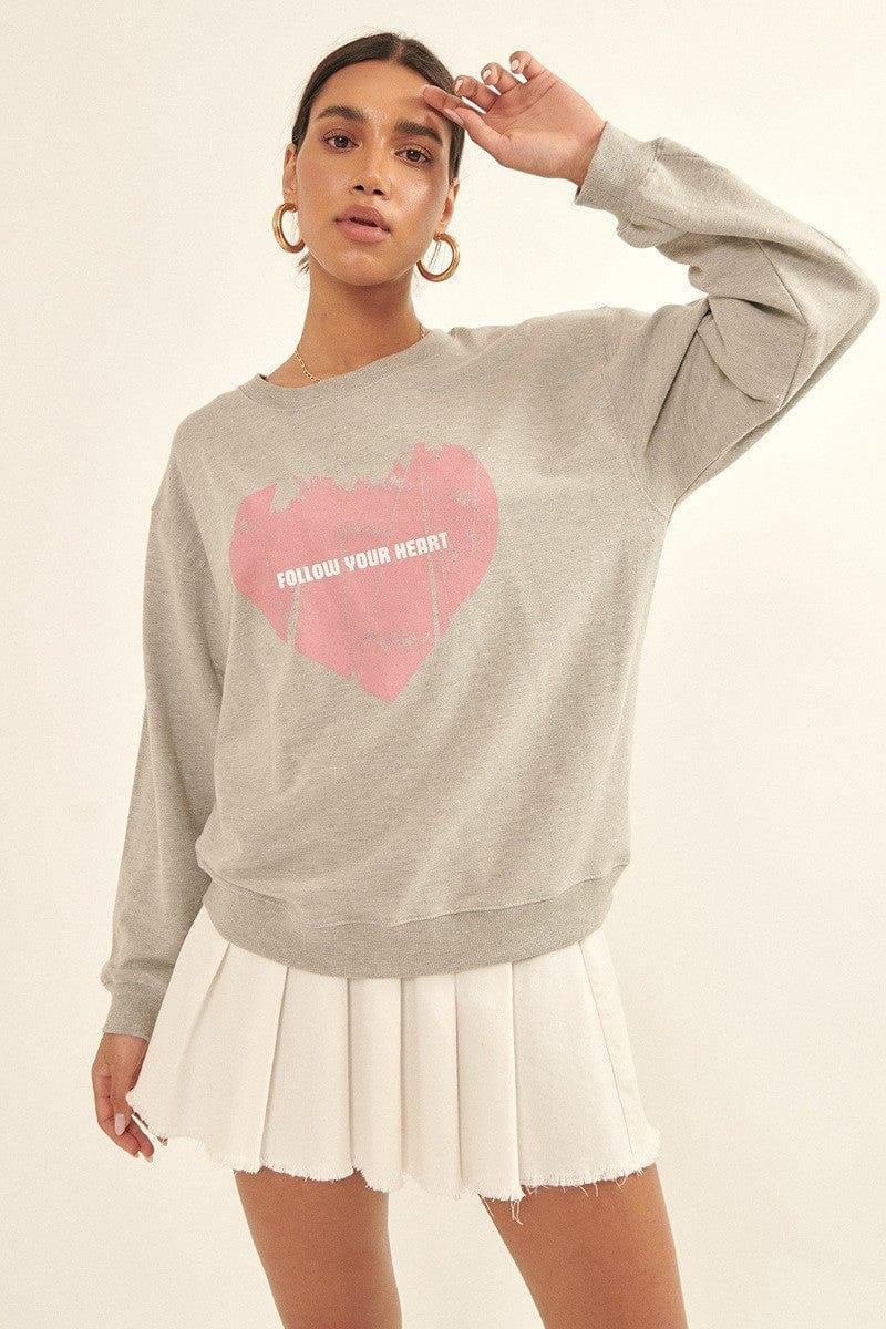 SAVLUXE Default S Women Style Heart Graphic Print Sweatshirt