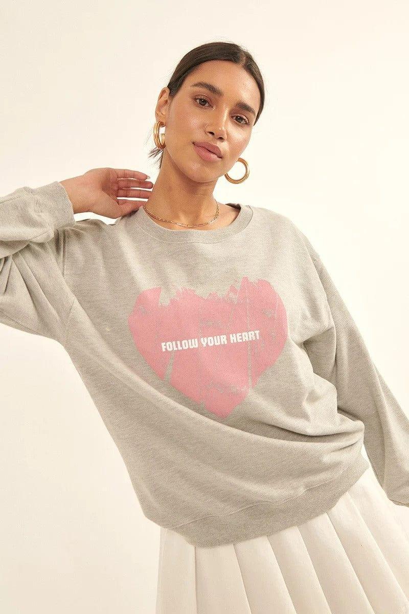 SAVLUXE Default Women Style Heart Graphic Print Sweatshirt