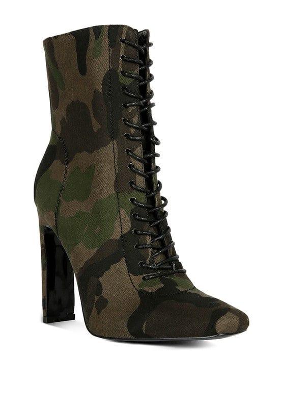 Rag Company Shoes Camouflage / 5 WYNDHAM Lace Up Leather Ankle Boots