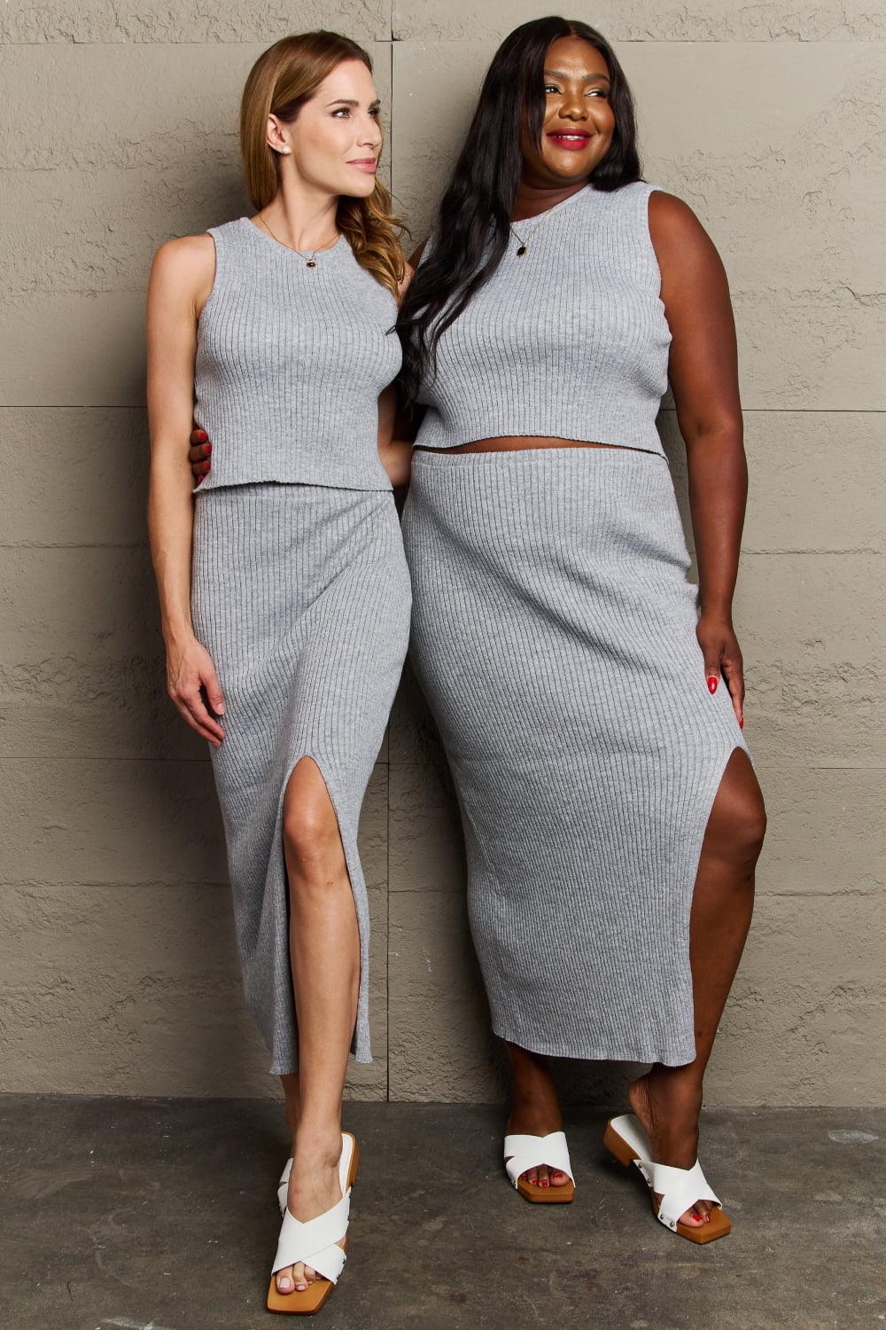 Sew In Love She's All That Fitted Two-Piece Skirt Set - SAVLUXE